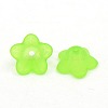 Chunky Green Transparent Frosted Flower Acrylic Beads X-PL560-5-1