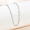 1.5MM 304 Stainless Steel Cuboid Link Chain Necklaces for Women NJEW-G201-03P-3