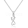 Mom Daughter Family Heart Alloy Pendant Necklaces FS-WG2DA38-02-3