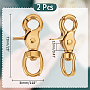 PandaHall Elite 2Pcs Brass Swivel Snap Hook Clasps FIND-PH0018-33-2