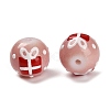 Christmas Theme Baking Paint Glass Beads LAMP-I028-08D-2