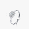 Rhodium Plated 925 Sterling Silver Moissanite Finger Rings for Women WG1C4E3-04-2