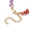 Chakra Natural Rose Quartz & Amethyst & Apatite & Aquamarine & Green Aventurine & Tiger Eye & Carnelian Chip Beaded Bracelets for Women BJEW-JB11741-01-4