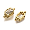 Real 18K Gold Plated Brass Micro Pave Cubic Zirconia Links Connectors ZIRC-L100-009G-07-2
