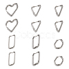 12Pcs 6 Style 303 Stainless Steel Hoop Earrings for Women EJEW-MP0001-01-2