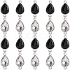 20Pcs 2 Colors Alloy Faceted Glass Connector Charms FIND-SC0016-29-1