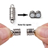 Tarnish Resistant Column 304 Stainless Steel Magnetic Clasps with Loops X-STAS-I028-3