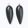 Natural Obsidian Pointed Pendants G-F705-01B-P-2