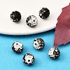 Two-Tone Color Handmade Polymer Clay Disco Ball Beads X-RB-R041-07-4