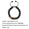 Natural Tiger Eye & Lava Rock Round Beads Adjustable  Bracelets TV6214-18-2