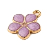 Light Gold Plated Alloy Enamel Pendants ENAM-R136-17-2