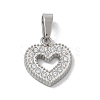 Ion Plating(IP) 304 Stainless Steel Micro Pave Cubic Zirconia Pendants STAS-Z107-06P-01-1