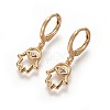 Brass Dangle Hoop Earrings EJEW-F199-06G-1