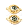 Evil Eye Resin Brass Connector Charms RESI-E026-01G-04-2