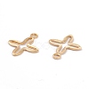 201 Stainless Steel Tiny Cross Charms STAS-C017-14G-2