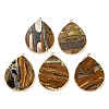 Natural Tiger Eye Pendants G-E526-01H-4