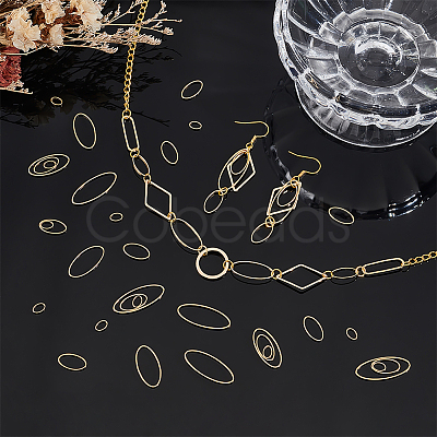 80Pcs 4 Styles Brass Linking Rings KK-UN0002-92-1