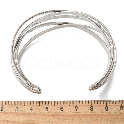 Electrophoresis Iron Cuff Bangles BJEW-M057-07P-1