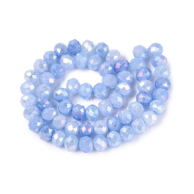 Electroplate Crackle Imitation Jade Glass Beads Strands LS-EGLA-Q131-02C-01-1