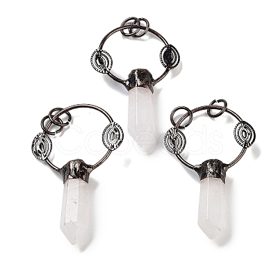 Natural Quartz Crystal Faceted Pointed Bullet Big Pendants G-A221-02B-1
