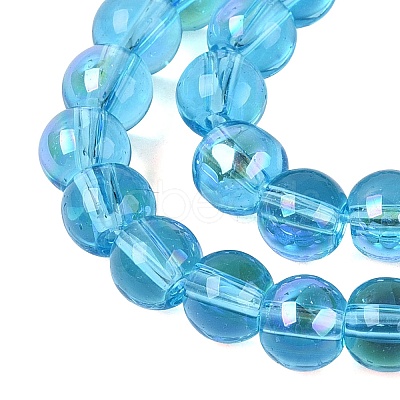 Transparent Electroplate Glass Beads Strands EGLA-Q132-6MM-01A-17-1