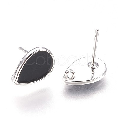 Brass Stud Earring Findings KK-P153-21P-01-NF-1