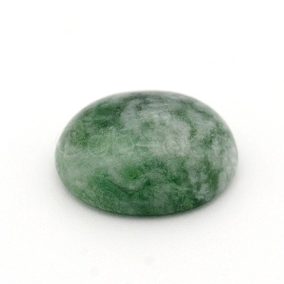 Oval Natural Green Spot Jasper Cabochons G-A136-C06-10x12mm-1