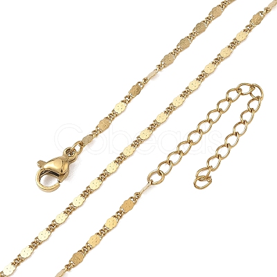 2MM 304 Stainless Steel Oval Link Chain Necklaces NJEW-D328-02G-1