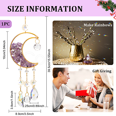Crystal Chandelier Glass Teardrop Pendant Decorations HJEW-PH01778-01-1