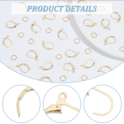 40Pcs Brass Leverback Earring Findings KK-BC0013-02G-1