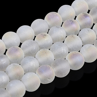 Transparent Frosted Glass Bead Strands LS-GLAA-T032-T8mm-MB13-1