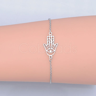 Tarnish Resistant 201 Stainless Steel Link Bracelets BJEW-T011-JN495-1-1