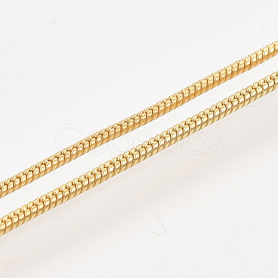 Brass Round Snake Chain Necklace Making X-MAK-T006-11A-G-1
