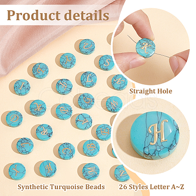 26Pcs 26 Styles Synthetic Turquoise Beads G-PH0002-73-1