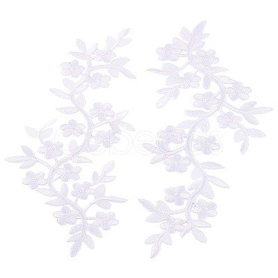 2Pcs Plum Blosssom Cotton Computerized Embroidery Sew on Patches PATC-LP0001-03-1