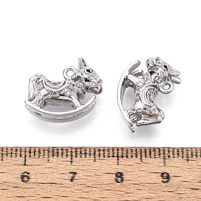Brass Pave Clear Cubic Zirconia Pendants KK-T081-02P-1