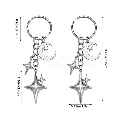 Star & Moon Alloy Keychain KEYC-SW00014-04-1