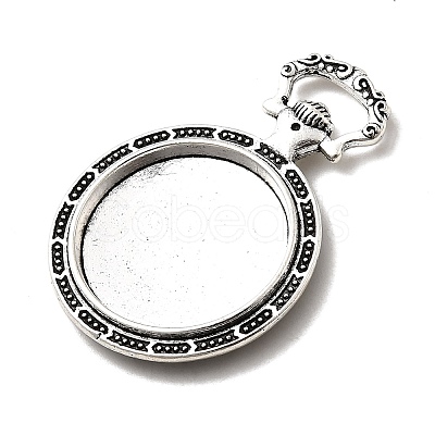 Tibetan Style Alloy Pendant Cabochon Settings TIBEP-N003-74AS-1
