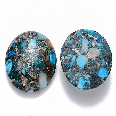 Synthetic Gold Line Imperial Jasper Cabochons G-R457-02A-1