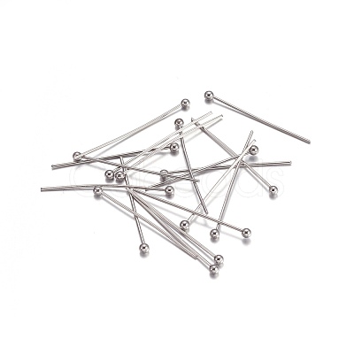 Tarnish Resistant 304 Stainless Steel Ball Head Pins STAS-O105-04-0.8x45mm-1