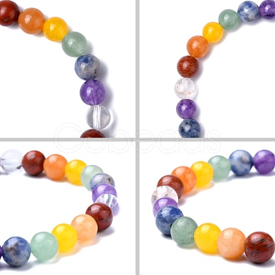 Mixed Gemstone Stretch Bracelets BJEW-Q667-04-1