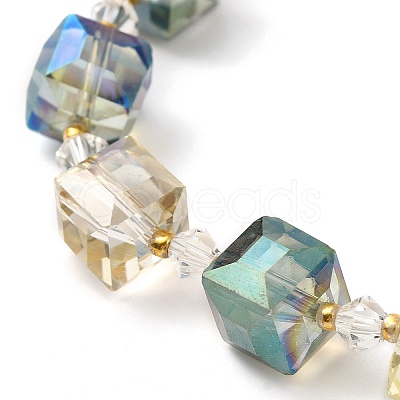 Electroplate Glass Beaded Stretch Bracelets for Women BJEW-JB11213-03-1