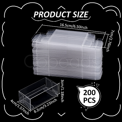 200Pcs Folding Transparent PVC Candy Treat Gift Boxes CON-WA0001-02-1