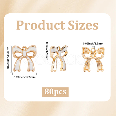 80Pcs Rack Plating Alloy Enamel Pendants ENAM-SC0006-72B-1