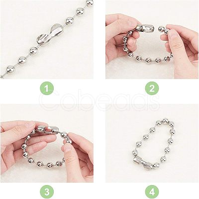 304 Stainless Steel Ball Chain Bracelets and Necklaces Jewelry Sets SJEW-UN0001-01P-1