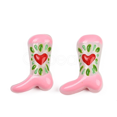 Boot Baking Paint Glass Enamel Beads LAMP-C020-02D-1