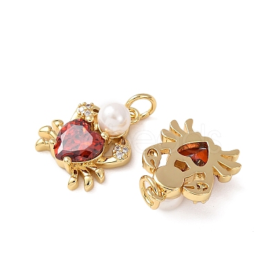 Brass Micro Pave Cubic Zirconia Pendants KK-C143-28G-1