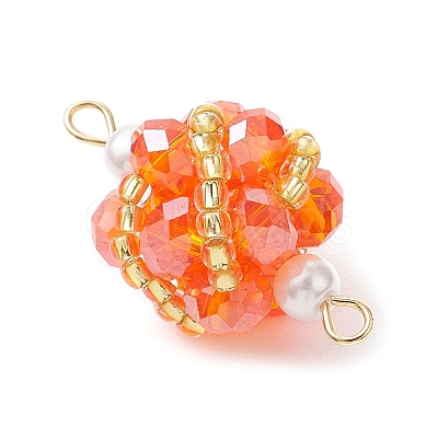 Glass Beaded Round Sphere Links PALLOY-MZ00874-01-1