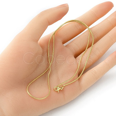 Brass Round Snake Chain Necklace for Women MAK-YW0001-07-1