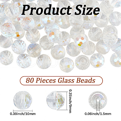 80Pcs AB Color Plated Glass Beads EGLA-PA0001-41A-1